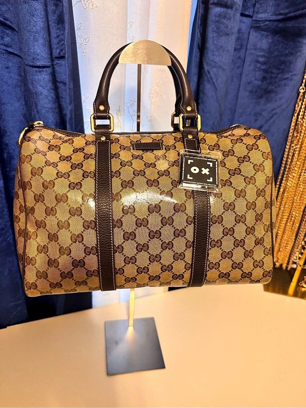 Gucci GG Supreme Monogram Boston Bag Brown
